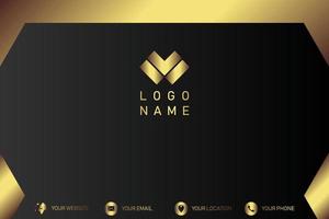 Creative black dark business card Template modern and Clean design vector