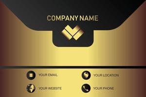 Creative black dark business card Template modern and Clean design vector