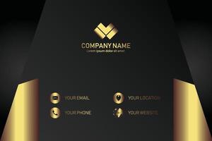 Creative black dark business card Template modern and Clean design vector