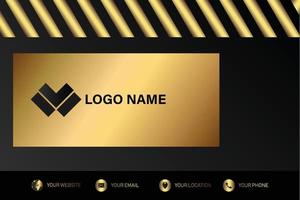 Creative black dark business card Template modern and Clean design vector