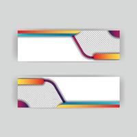 set banner background template with modern shape free vector art