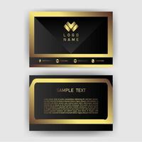 Creative black dark business card Template modern and Clean design vector