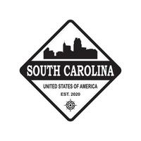 south carolina skyline silhouette vector logo