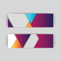 set banner background template with modern shape free vector art