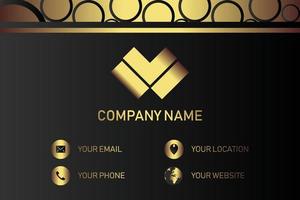 Creative black dark business card Template modern and Clean design vector