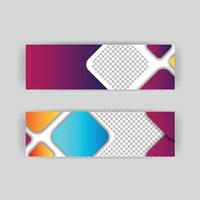 set banner background template with modern shape free vector art