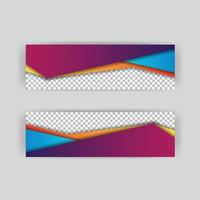 set banner background template with modern shape free vector art