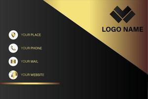 Creative black dark business card Template modern and Clean design vector