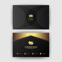 Creative black dark business card Template modern and Clean design vector