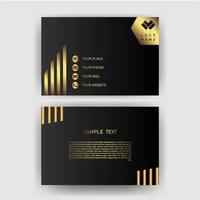 Creative black dark business card Template modern and Clean design vector