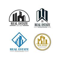un conjunto de vectores de construcción, un conjunto de logotipos inmobiliarios