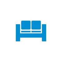 vector de sofá abstracto, logotipo de bienes raíces