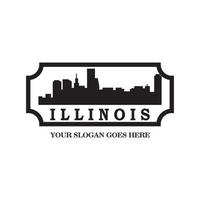 illinois skyline silhouette vector logo