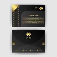 Creative black dark business card Template modern and Clean design vector