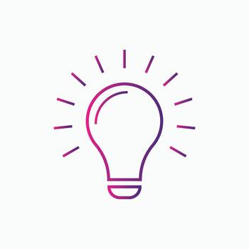 Light Bulb icon vector Idea sign solution, thinking concept gradient color template