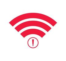 no hay señal de red inalámbrica icono de símbolo de color rojo. sin icono wifi vector