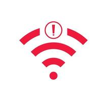 no Wireless network sign symbol icon red color. No wifi icon vector