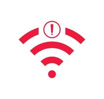 no hay señal de red inalámbrica icono de símbolo de color rojo. sin icono wifi vector