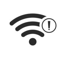 no hay conexiones inalámbricas, no hay señal de icono wifi vector color negro