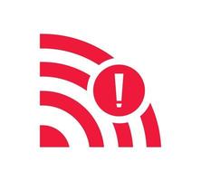 no hay señal de red inalámbrica icono de símbolo de color rojo. sin icono wifi vector