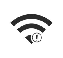 no hay conexiones inalámbricas, no hay señal de icono wifi vector color negro