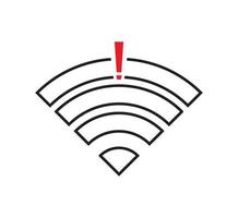 sin conexiones inalámbricas, sin vector de signo de icono wifi