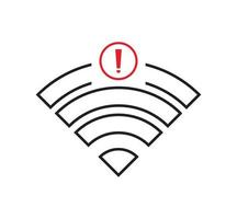 sin icono de conexión wifi, sin icono inalámbrico wifi vector