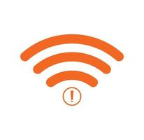 no Wifi wireless icon vector orange color.  no wi-fi connection icon