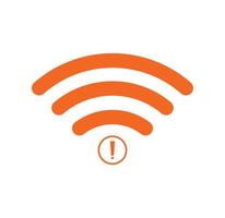 no Wifi wireless icon vector orange color.  no wi-fi connection icon