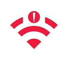 no Wireless network sign symbol icon red color. No wifi icon vector