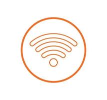 icono de símbolo de señal de red inalámbrica o wifi color naranja vector