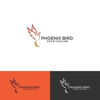 phoenix red fire logo vector