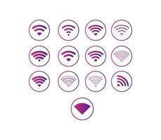 conjunto de señal wifi icono signo vector degradado color