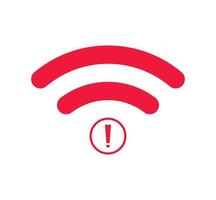 no hay señal de red inalámbrica icono de símbolo de color rojo. sin icono wifi vector