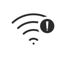 no hay conexiones inalámbricas, no hay señal de icono wifi vector color negro