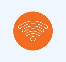 icono de símbolo de señal de red inalámbrica o wifi color naranja vector