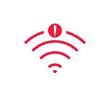 no Wireless network sign symbol icon red color. No wifi icon vector