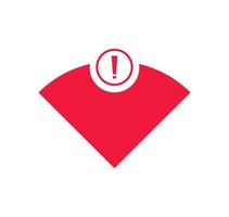 no Wireless network sign symbol icon red color. No wifi icon vector