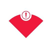 no hay señal de red inalámbrica icono de símbolo de color rojo. sin icono wifi vector