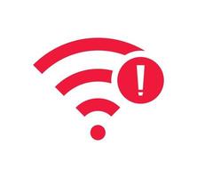 no hay señal de red inalámbrica icono de símbolo de color rojo. sin icono wifi vector