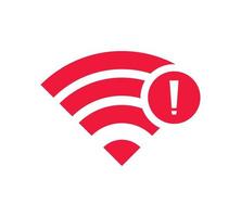 no hay señal de red inalámbrica icono de símbolo de color rojo. sin icono wifi vector