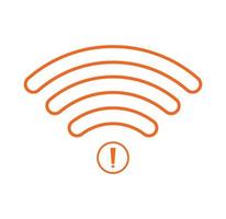 no Wifi wireless icon vector orange color.  no wi-fi connection icon