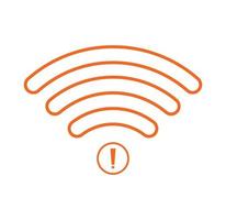 no Wifi wireless icon vector orange color.  no wi-fi connection icon