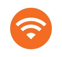 Wireless or wifi network sign symbol icon orange color vector