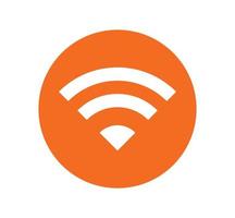 icono de símbolo de señal de red inalámbrica o wifi color naranja vector