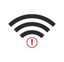 no Wifi wireless icon vector. no wi-fi connection icon.  No wireless connections vector