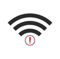 no Wifi wireless icon vector. no wi-fi connection icon.  No wireless connections vector