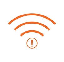 no Wifi wireless icon vector orange color.  no wi-fi connection icon