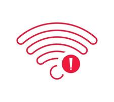 no hay señal de red inalámbrica icono de símbolo de color rojo. sin icono wifi vector