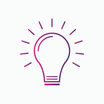 Light Bulb icon vector Idea sign solution, thinking concept gradient color template